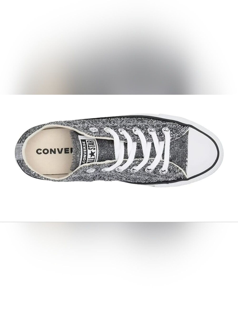 Converse Low Top Glitter Sneaker - Silver and White usa size 9